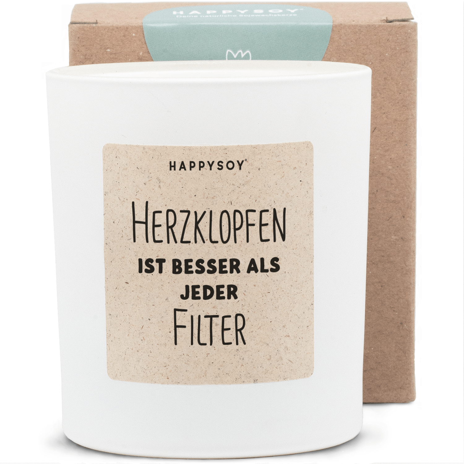 Duftkerze - Herzklopfen ist besser als jeder Filter. - Happysoy®