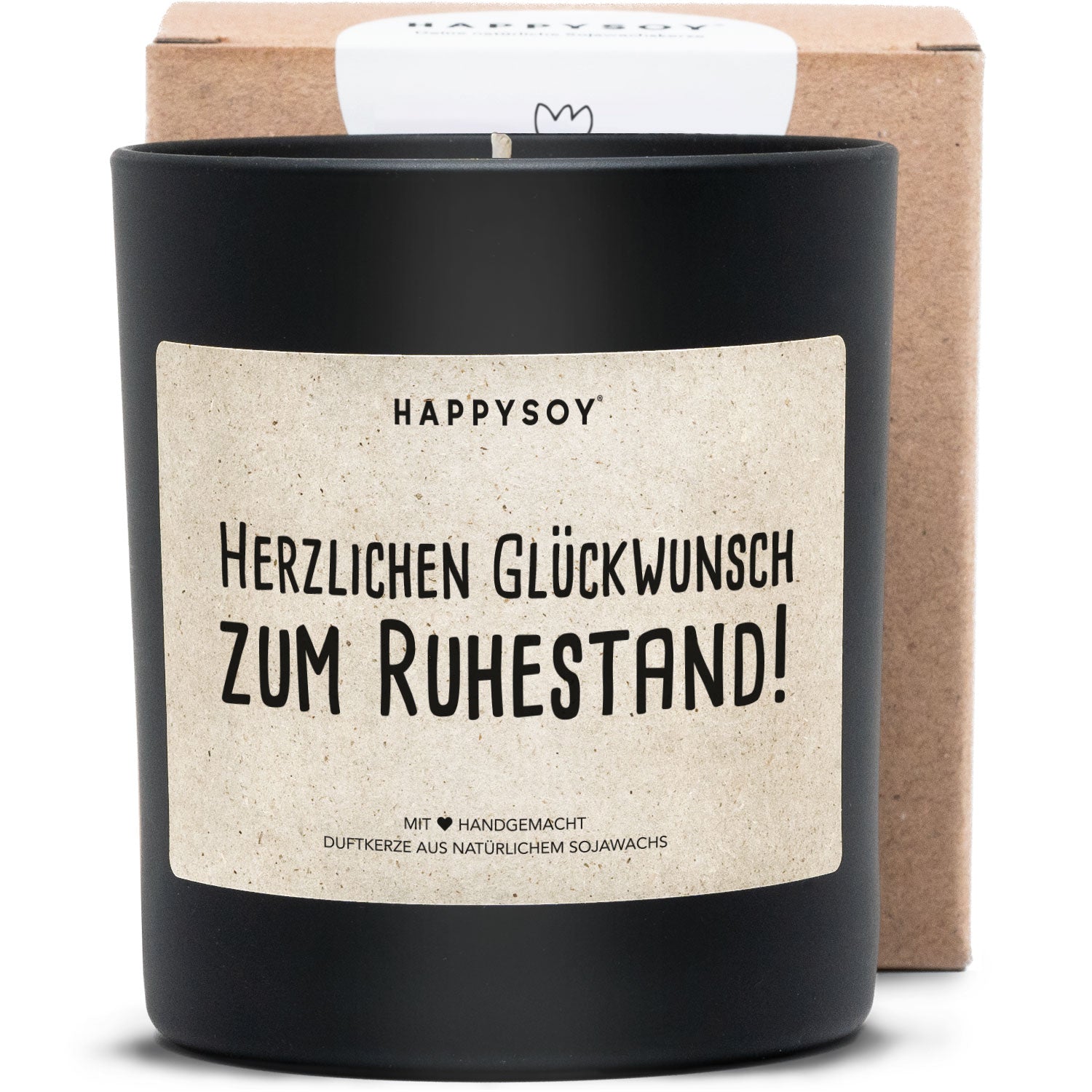 Duftkerze - Herzlichen Glückwunsch zum Ruhestand! - Happysoy®