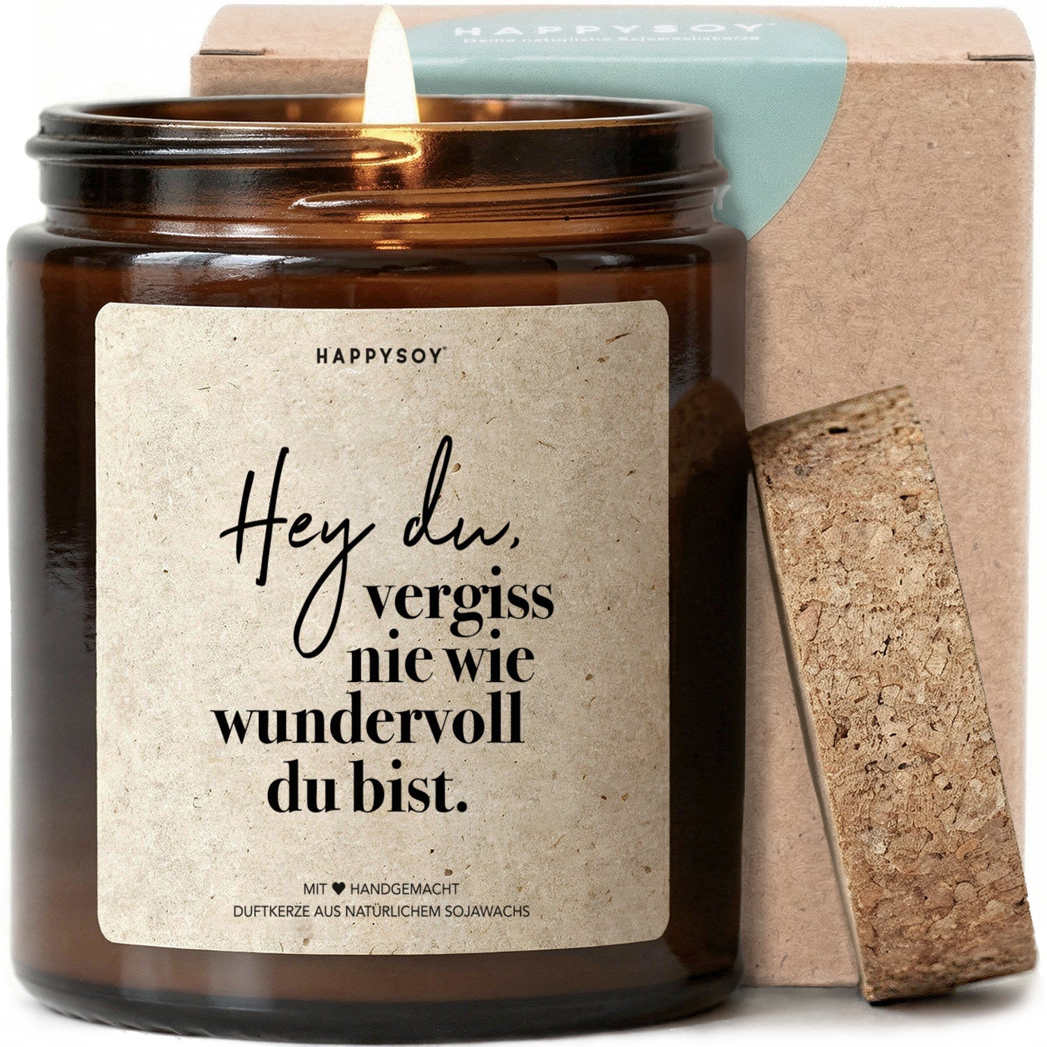 Duftkerze - Hey Du, vergiss nie wie wundervoll du bist. - Happysoy®