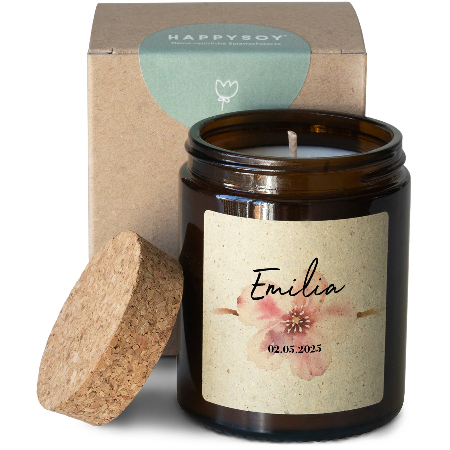 Duftkerze - Kirschblüte (Personalisierbar) - Happysoy®