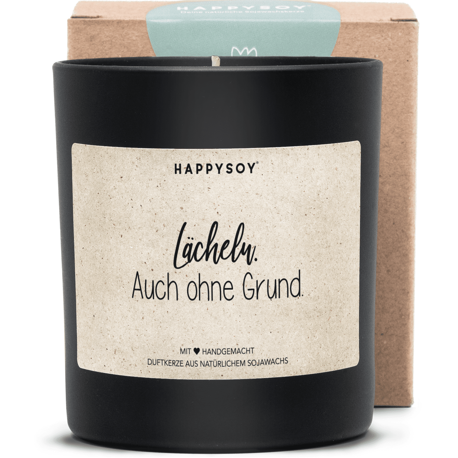 Duftkerze - Lächeln. Auch ohne Grund. - Happysoy®