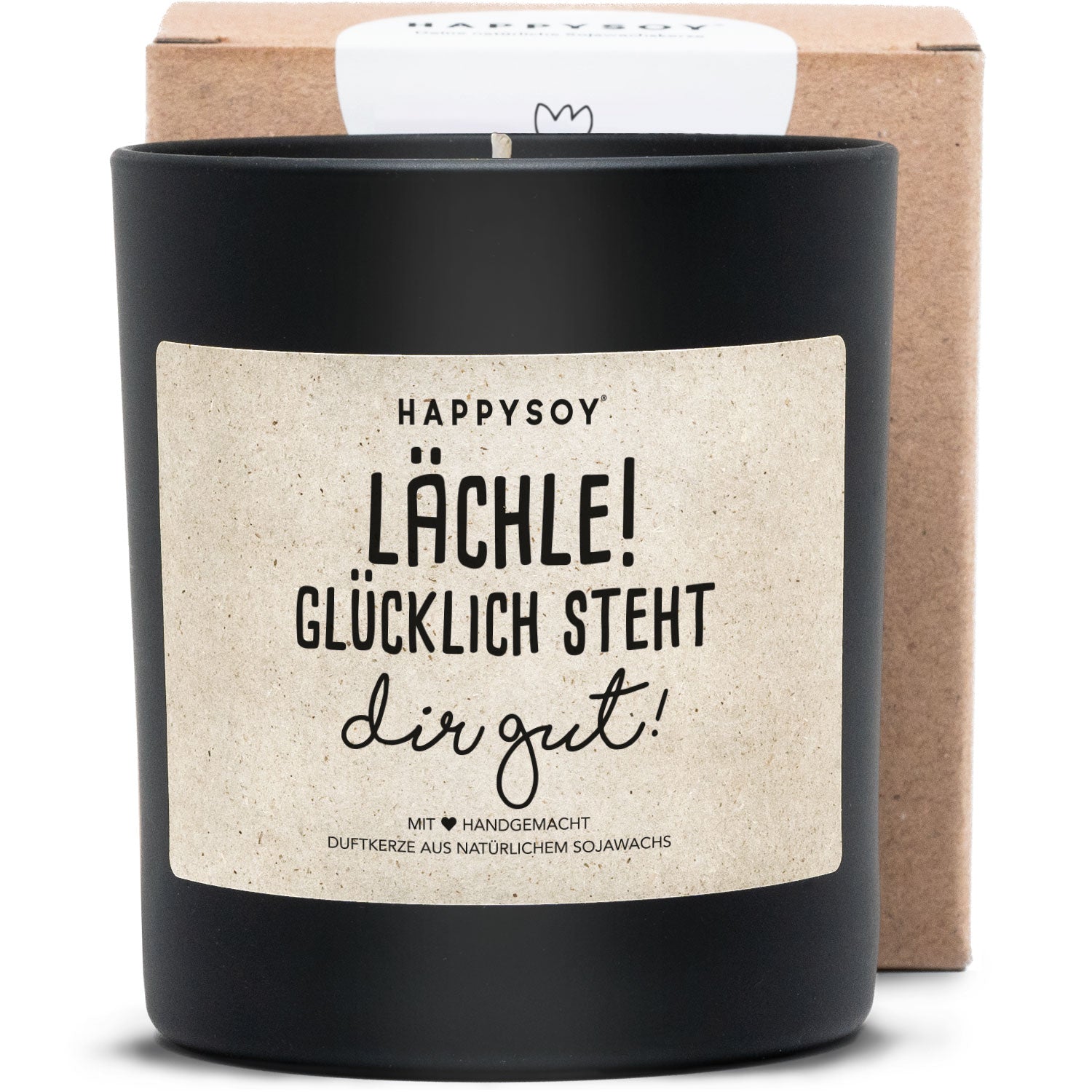 Duftkerze - Lächle! Glücklich steht dir gut! - Happysoy®