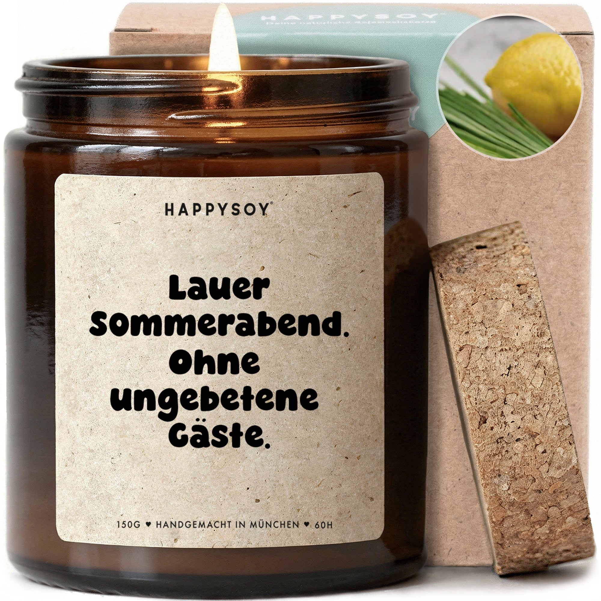Duftkerze - Lauer Sommerabend. Ohne ungebetene Gäste. - Happysoy®