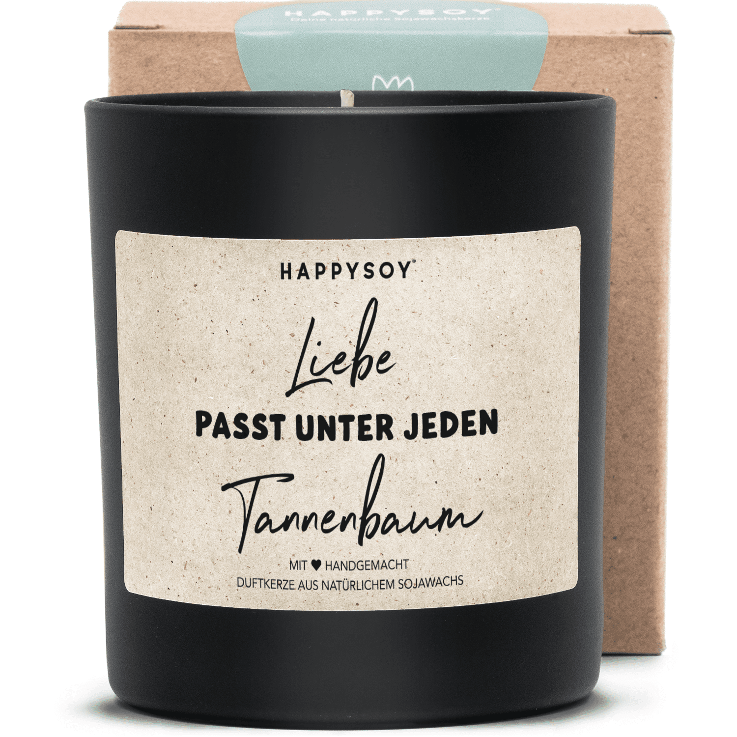 Duftkerze - Liebe passt unter jeden Tannenbaum - Happysoy®