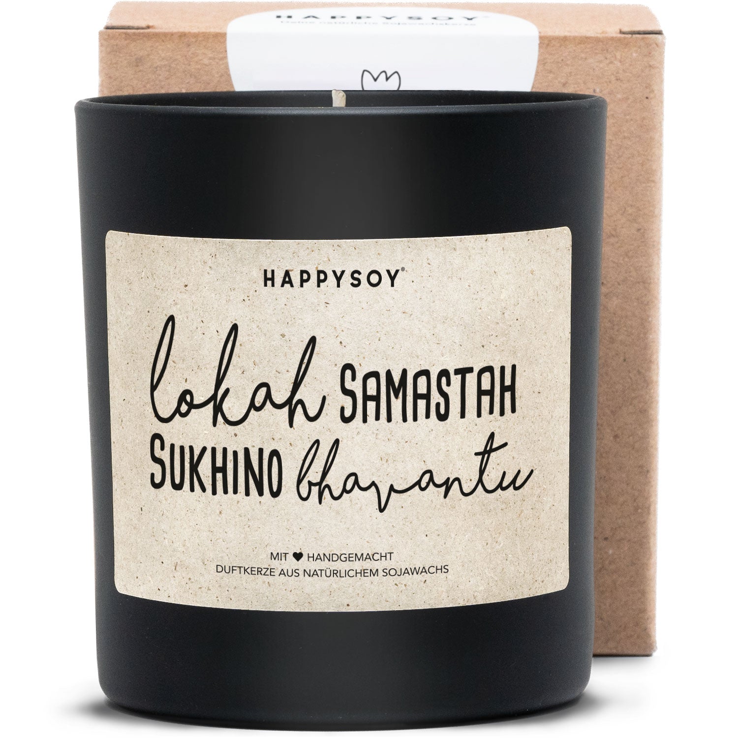 Duftkerze - Lokah Samastah Sukhino Bhavantu - Happysoy®