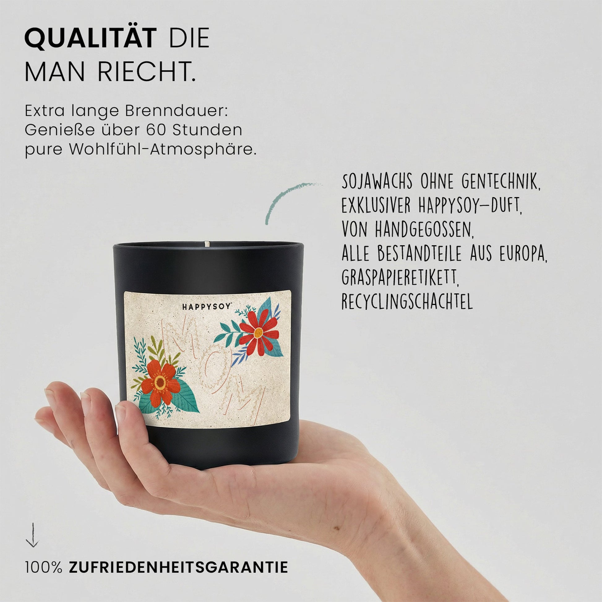 Duftkerze - Mom - Blumen - Happysoy®