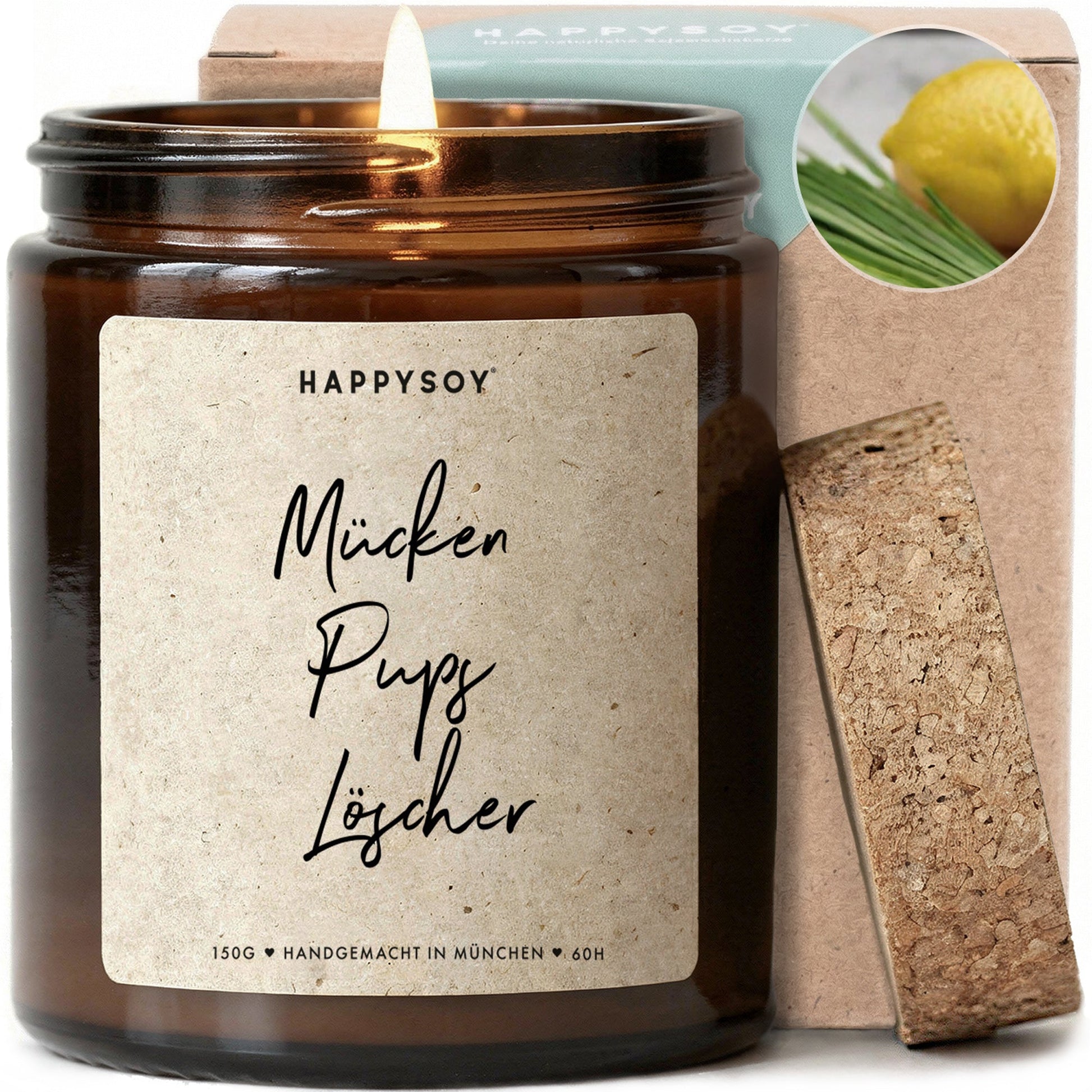 Duftkerze - Mücken Pups Löscher - Happysoy®
