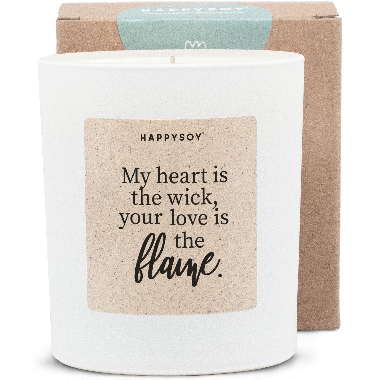 Duftkerze - My heart is the wick, your love is the flame. - Happysoy®