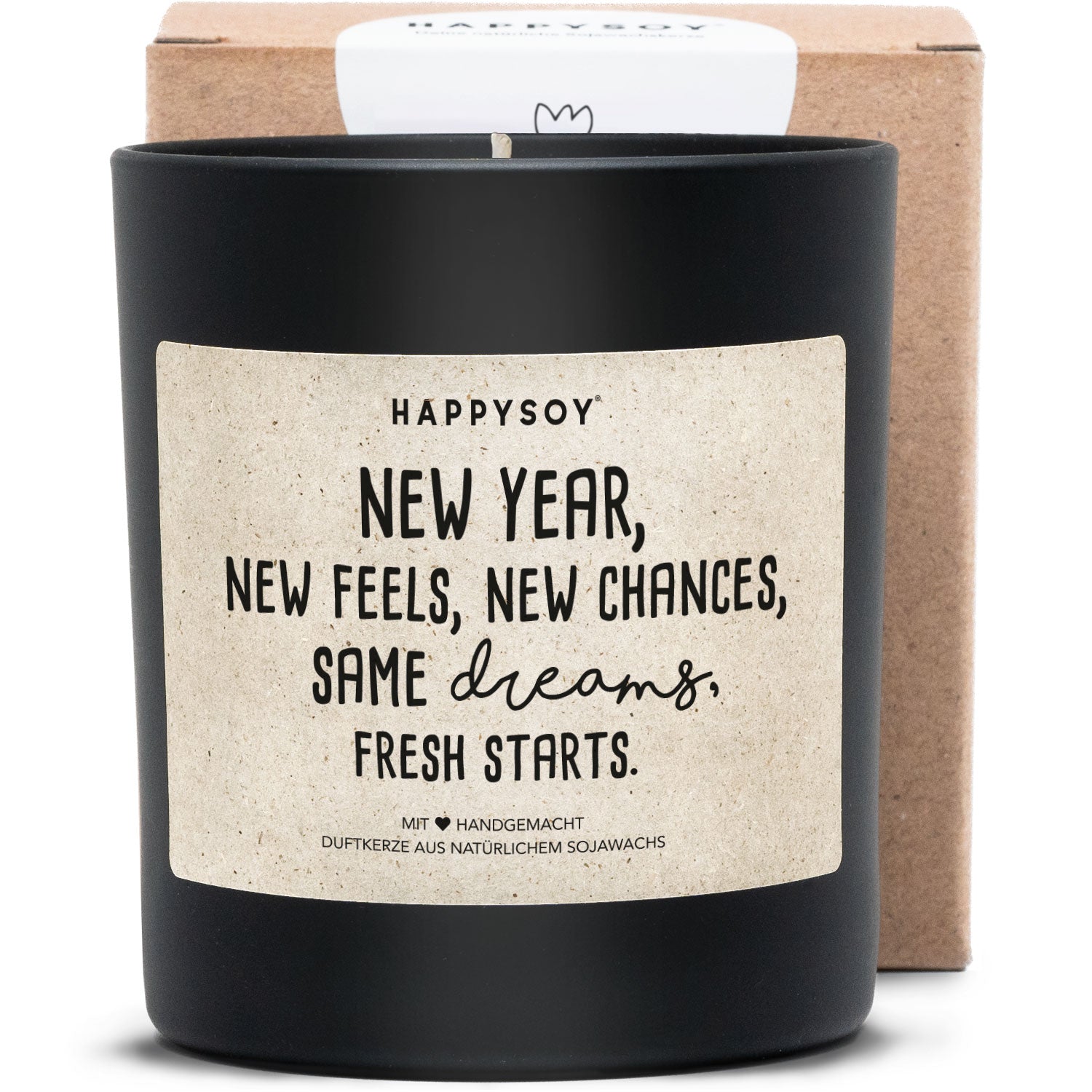 Duftkerze - New Year. New feels. New chances. Same dreams. Fresh starts. - Happysoy®