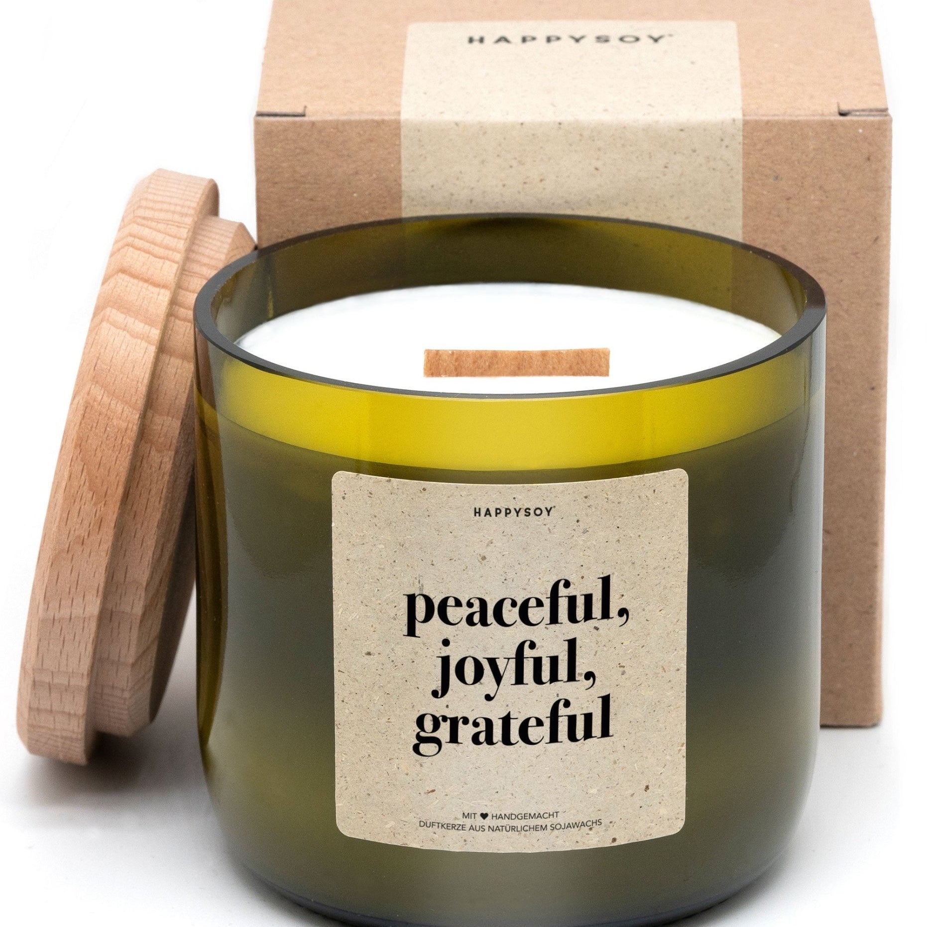 Duftkerze - peaceful, joyful, grateful - Happysoy®