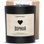 Duftkerze - PERSONALISIERBAR: Herz (mit Name) - Happysoy®