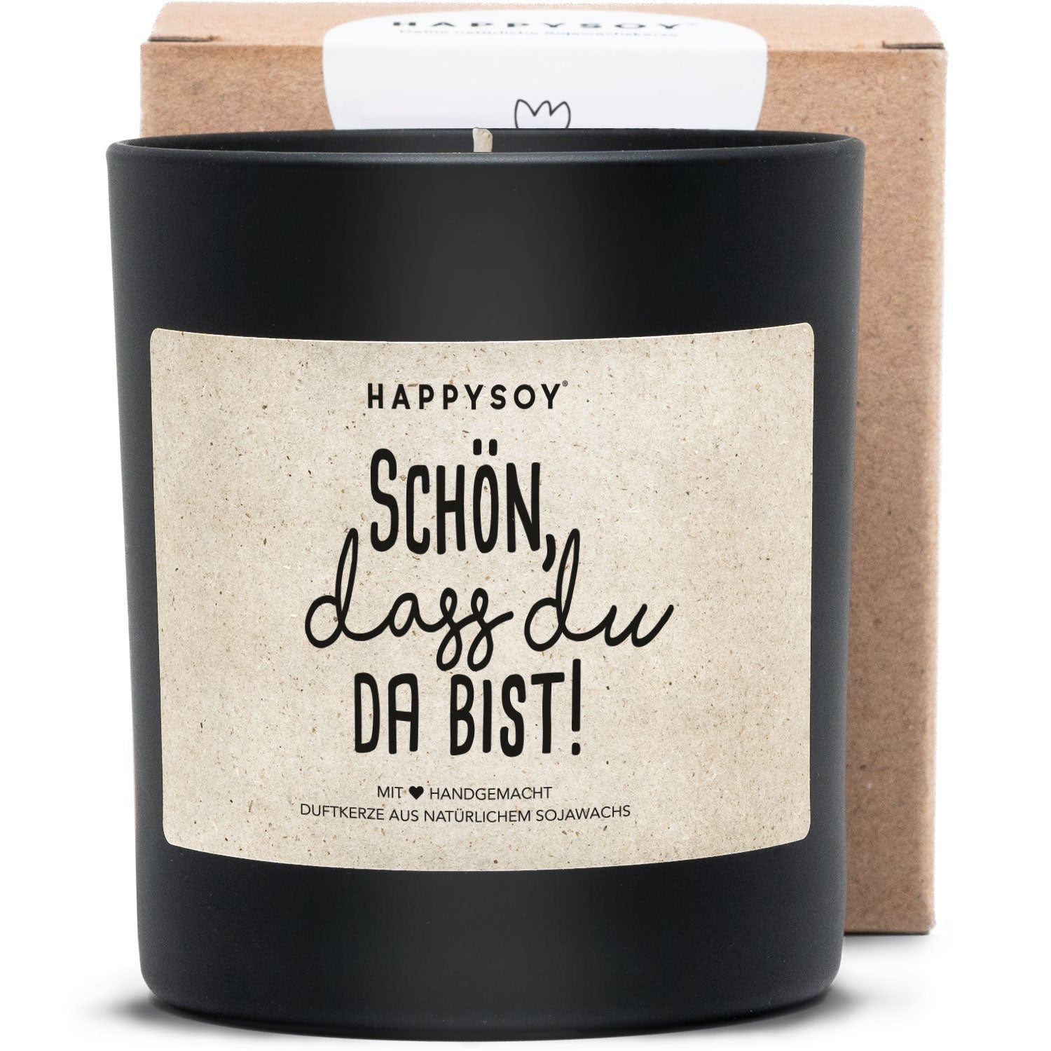Duftkerze - Schön, dass du da bist! - Happysoy®