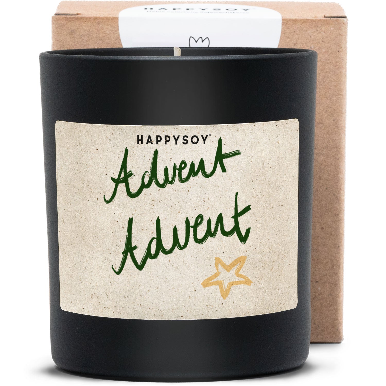 Duftkerze schwarz - Art Collection by Steffi Bauer "Advent Advent" - Happysoy®