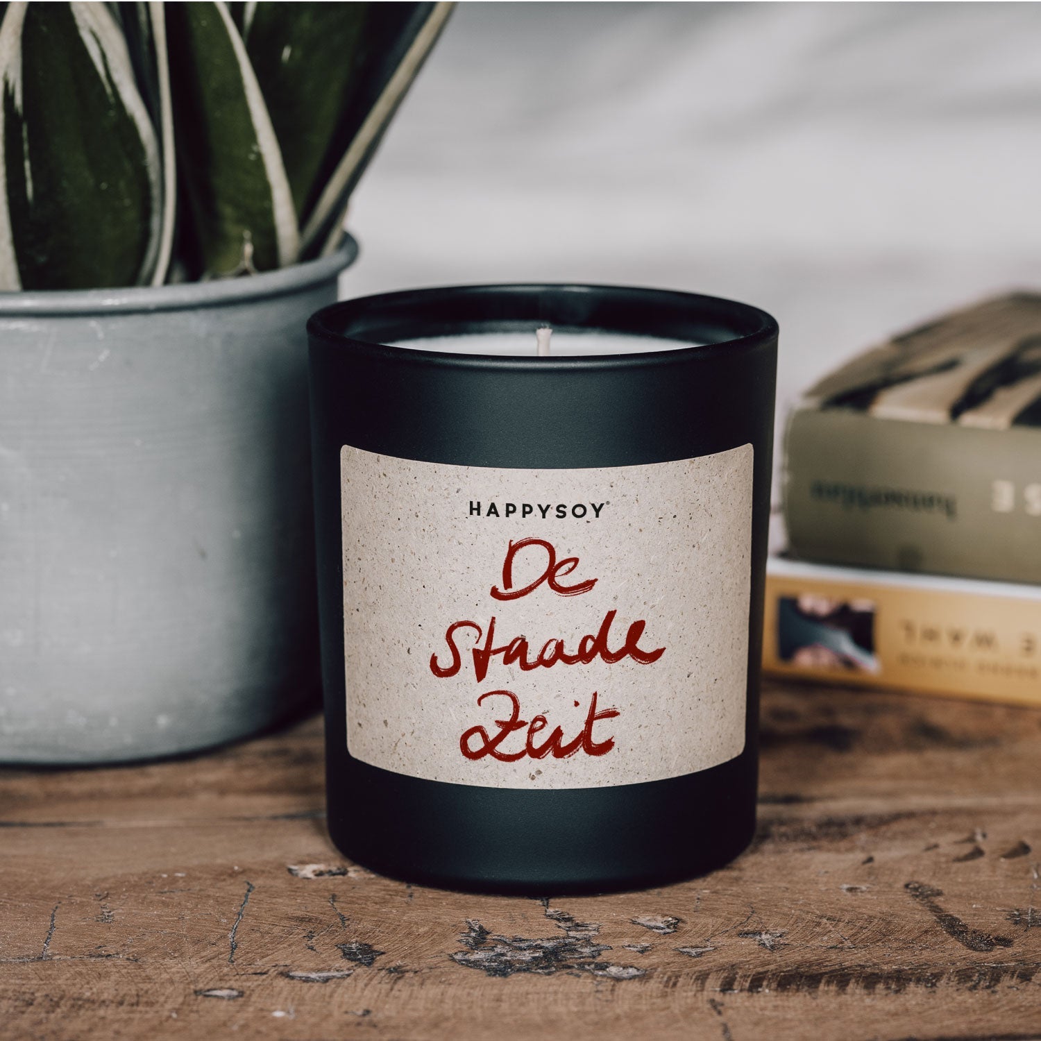 Duftkerze schwarz - Art Collection by Steffi Bauer "De staade Zeit" - Happysoy®