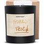 Duftkerze schwarz - Art Collection by Steffi Bauer "Frohes Fest" - Happysoy®