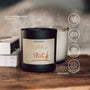 Duftkerze schwarz - Art Collection by Steffi Bauer "Frohes Fest" - Happysoy®