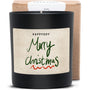 Duftkerze schwarz - Art Collection by Steffi Bauer "Merry Christmas" - Happysoy®