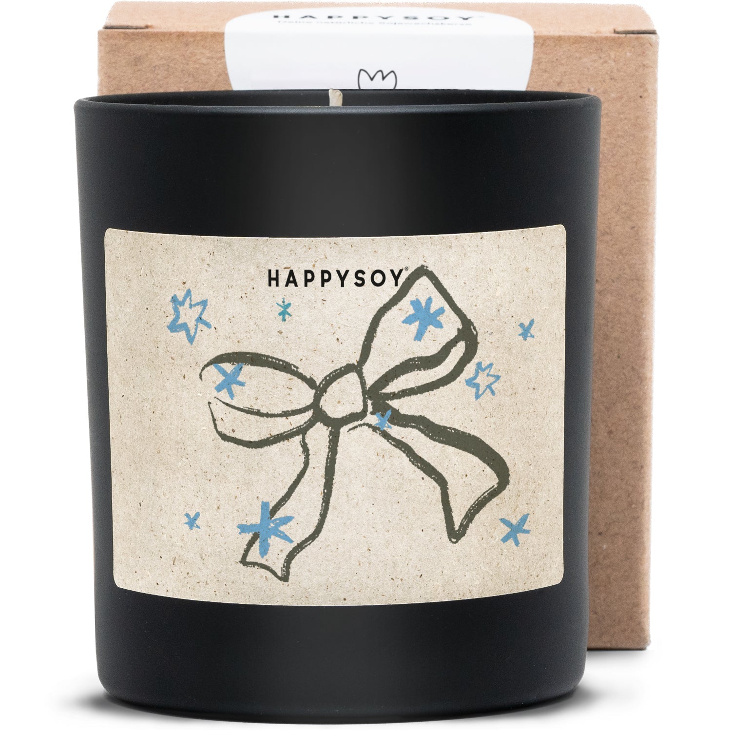 Duftkerze schwarz - Art Collection by Steffi Bauer "Schleife" - Happysoy®