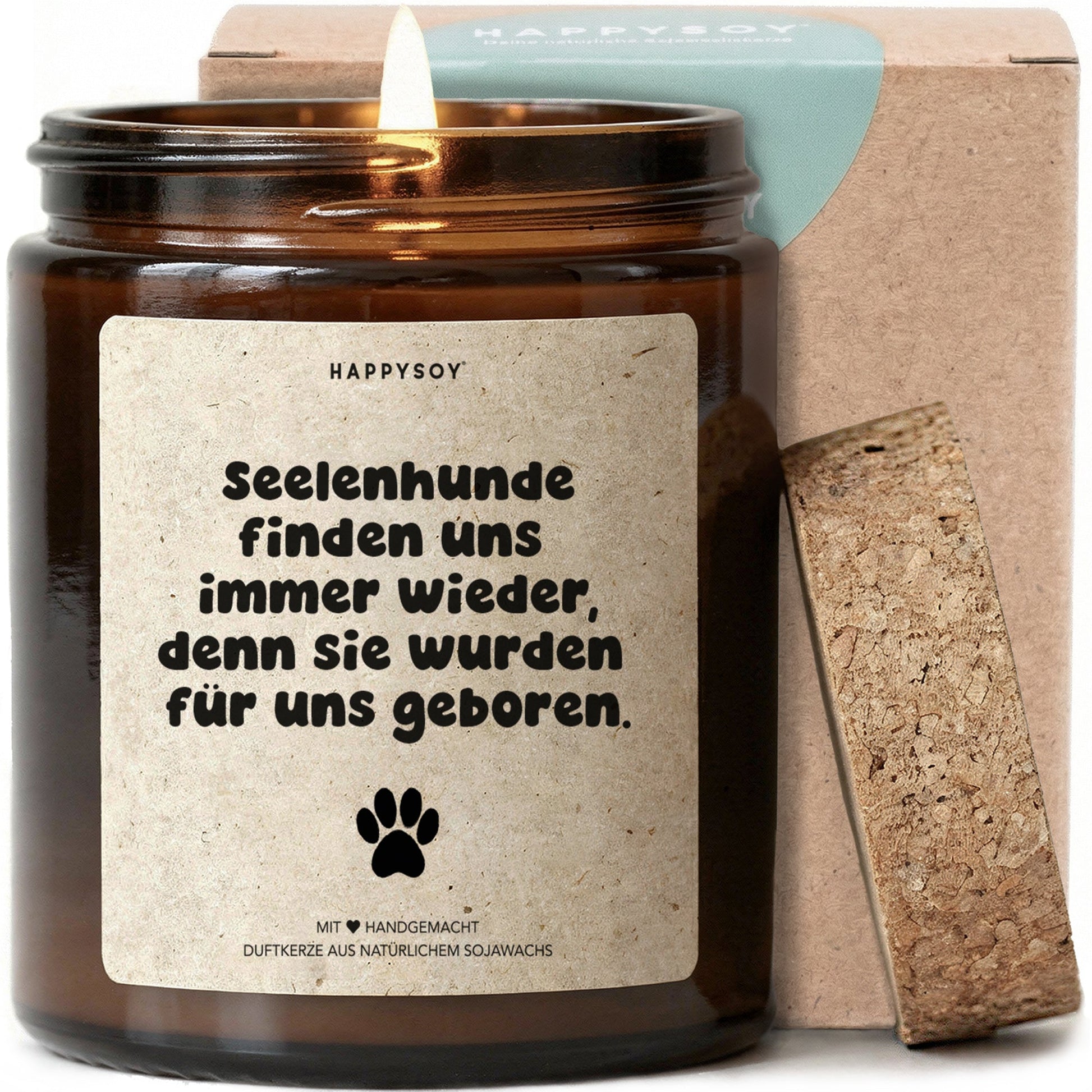 Duftkerze - Seelenhunde finden uns immer wieder, denn sie wurden für uns geboren. - Happysoy®
