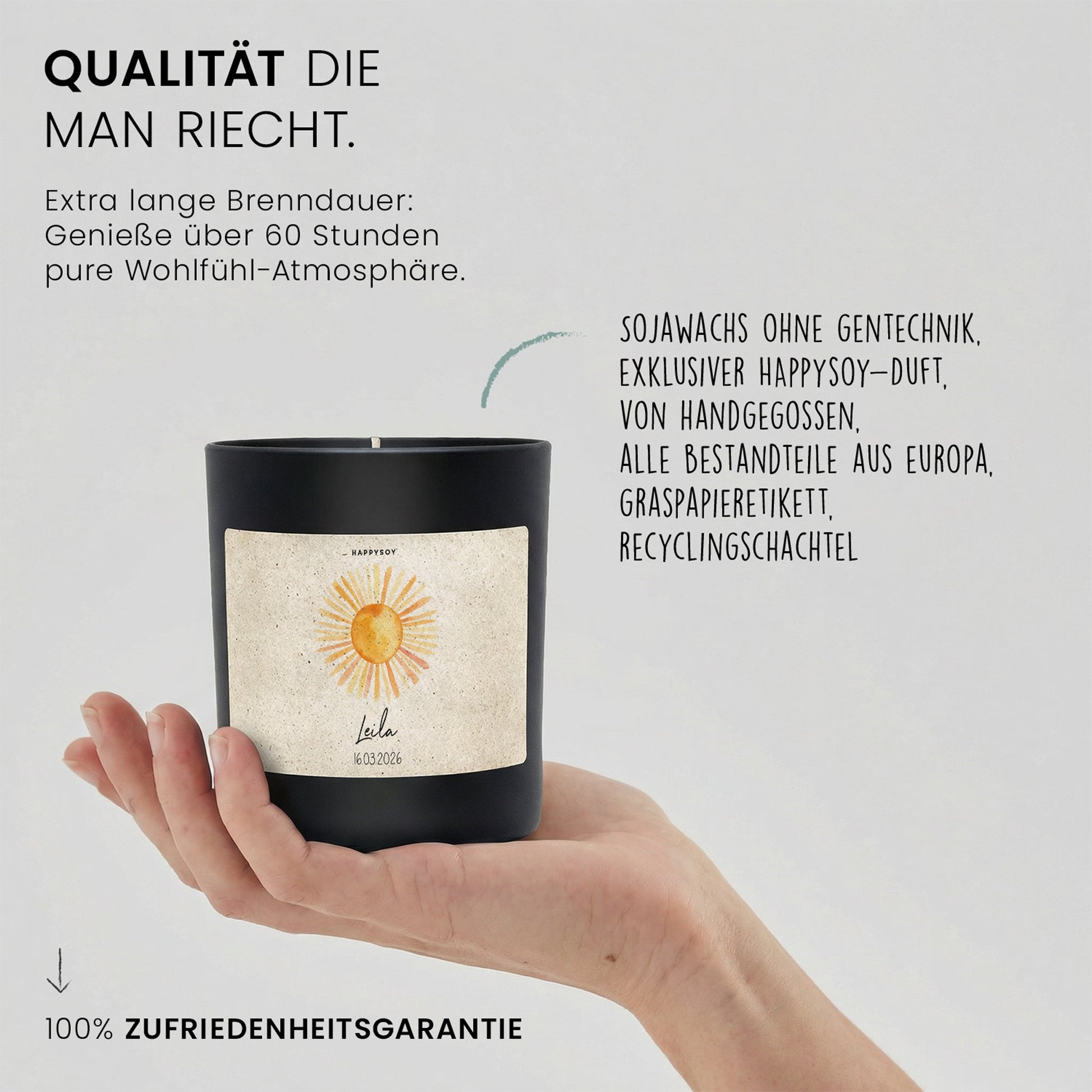 Duftkerze - Sonne (Personalisierbar) - Happysoy®