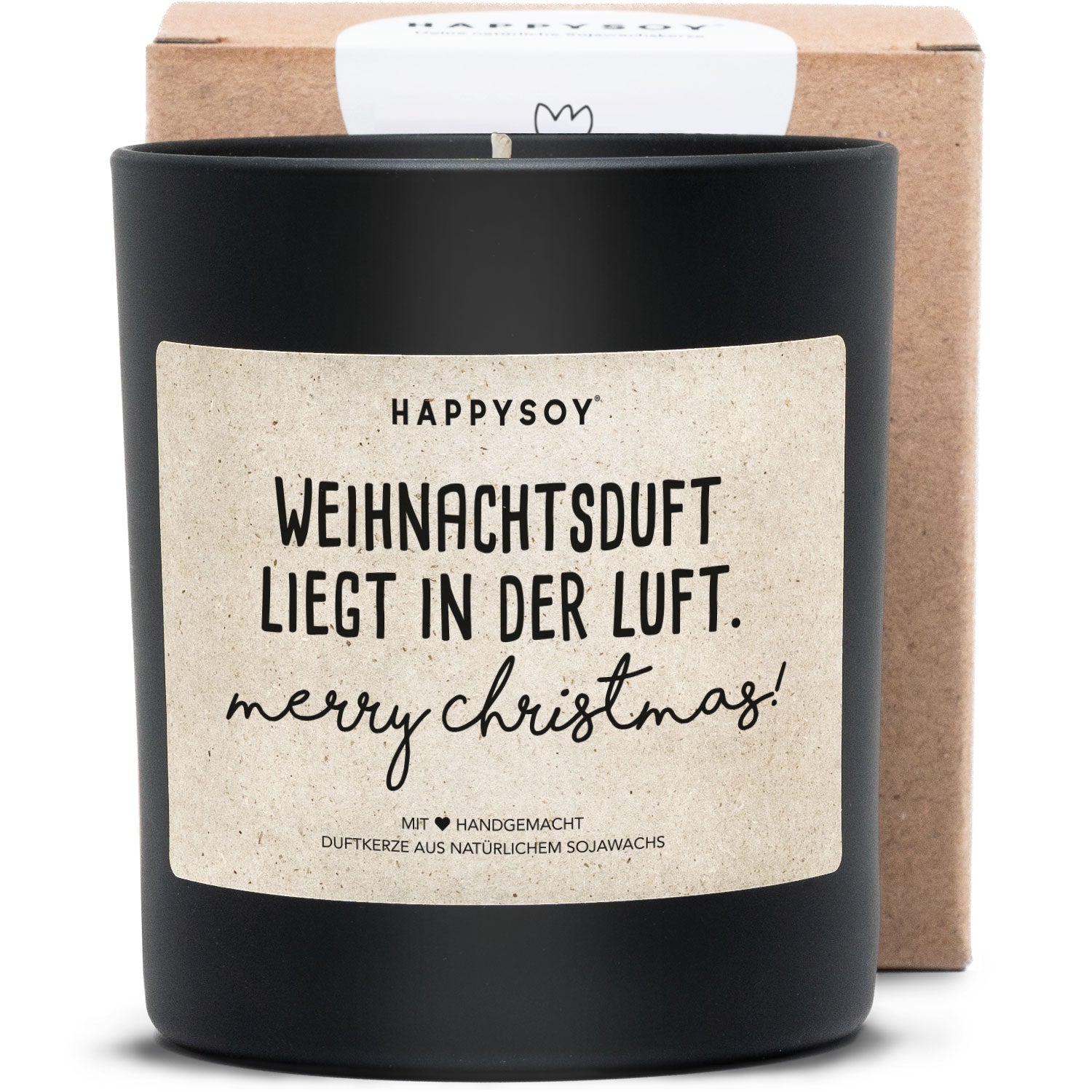 Duftkerze - Weihnachtsduft liegt in der Luft! Merry Christmas! - Happysoy®