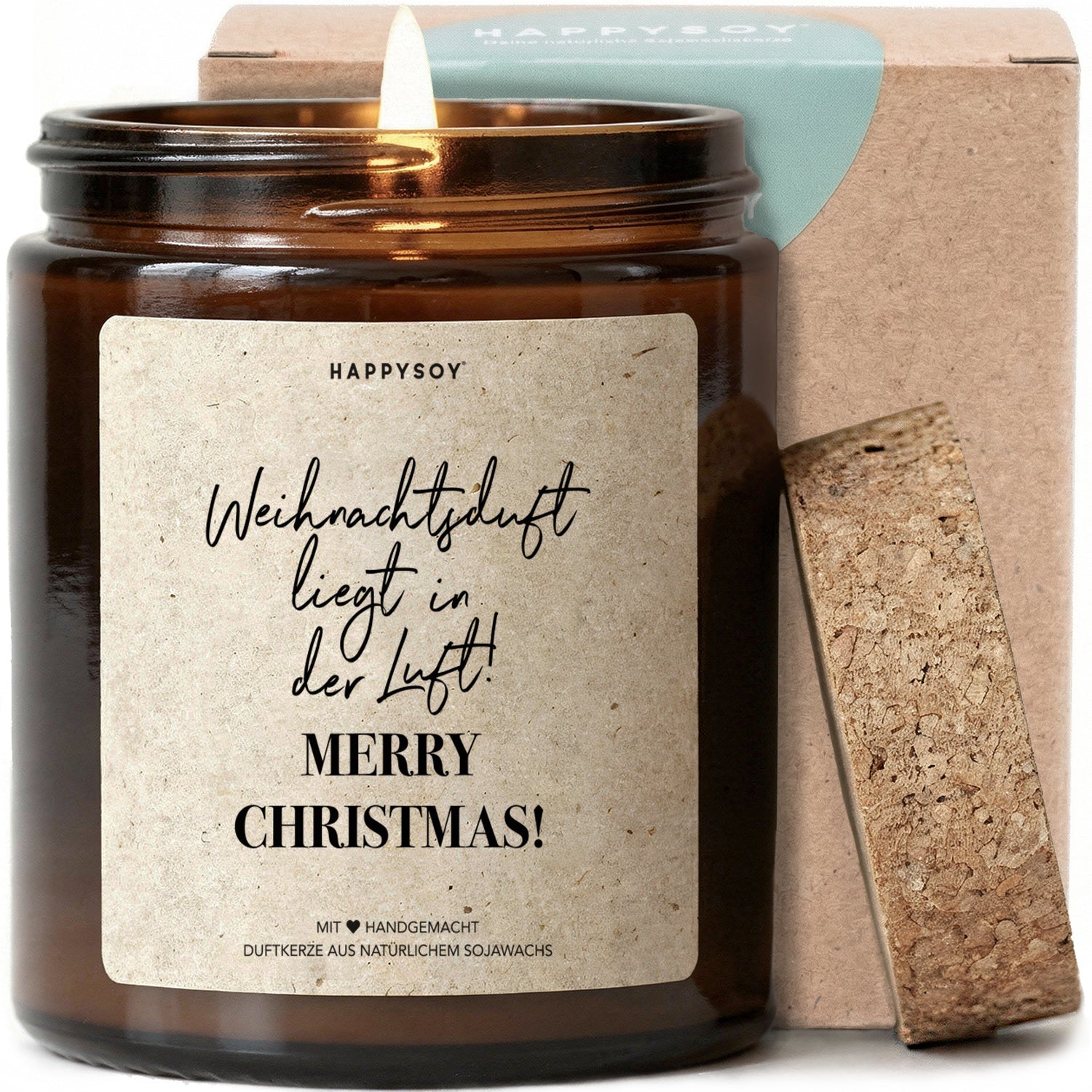 Duftkerze - Weihnachtsduft liegt in der Luft! Merry Christmas! - Happysoy®