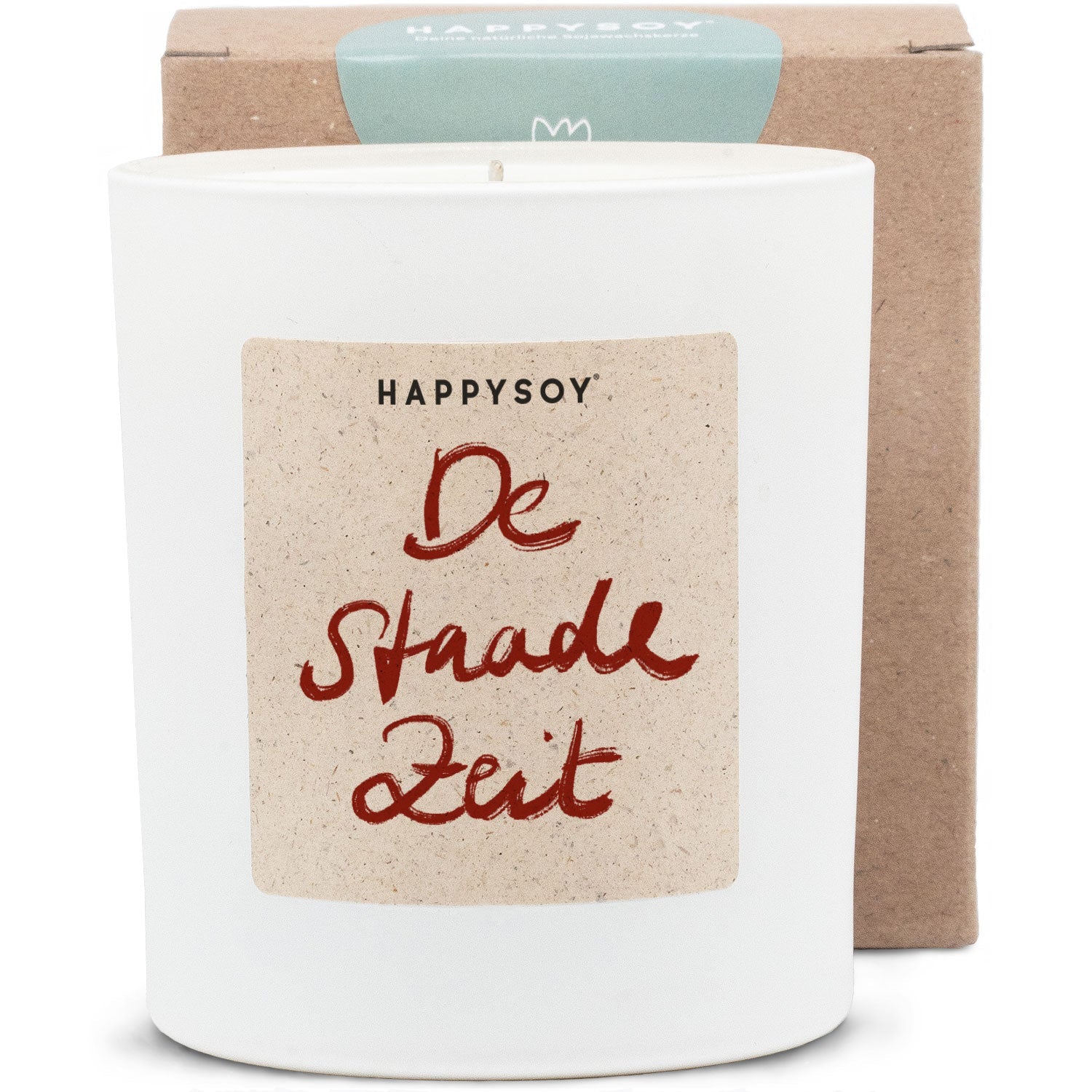 Duftkerze weiß - Art Collection by Steffi Bauer "De staade Zeit" - Happysoy®