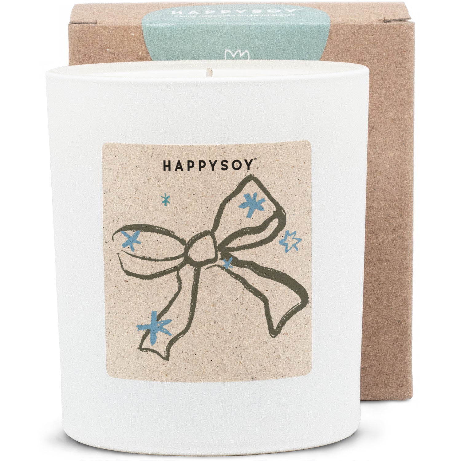 Duftkerze weiß - Art Collection by Steffi Bauer "Schleife" - Happysoy®