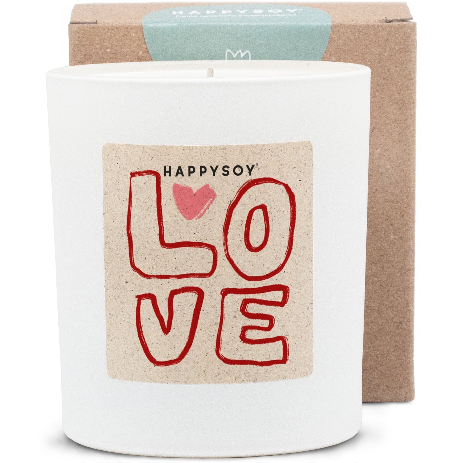 Duftkerze weiss - HAPPYSOY® by Steffi Bauer - Love rosarot - Happysoy®