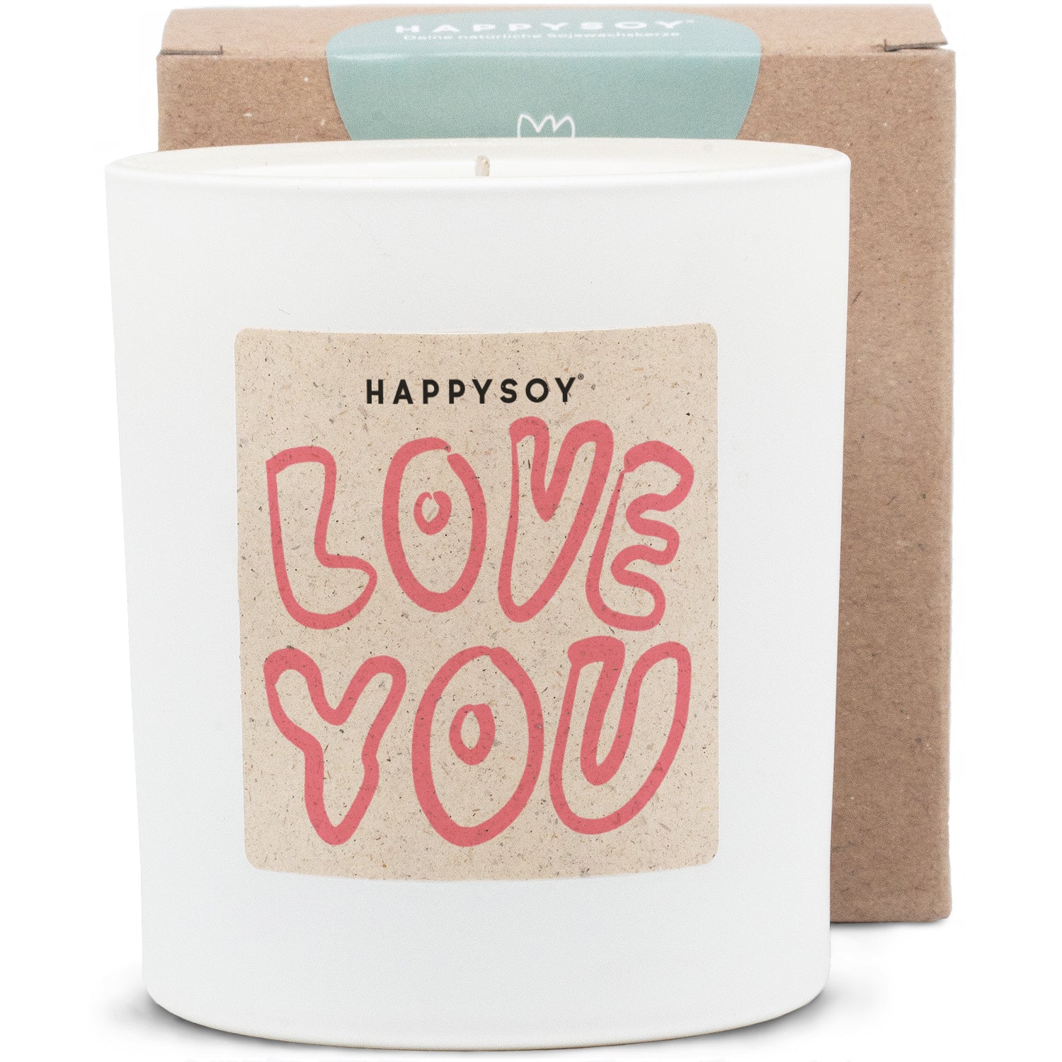 Duftkerze weiss - HAPPYSOY® by Steffi Bauer - Love You - Happysoy®