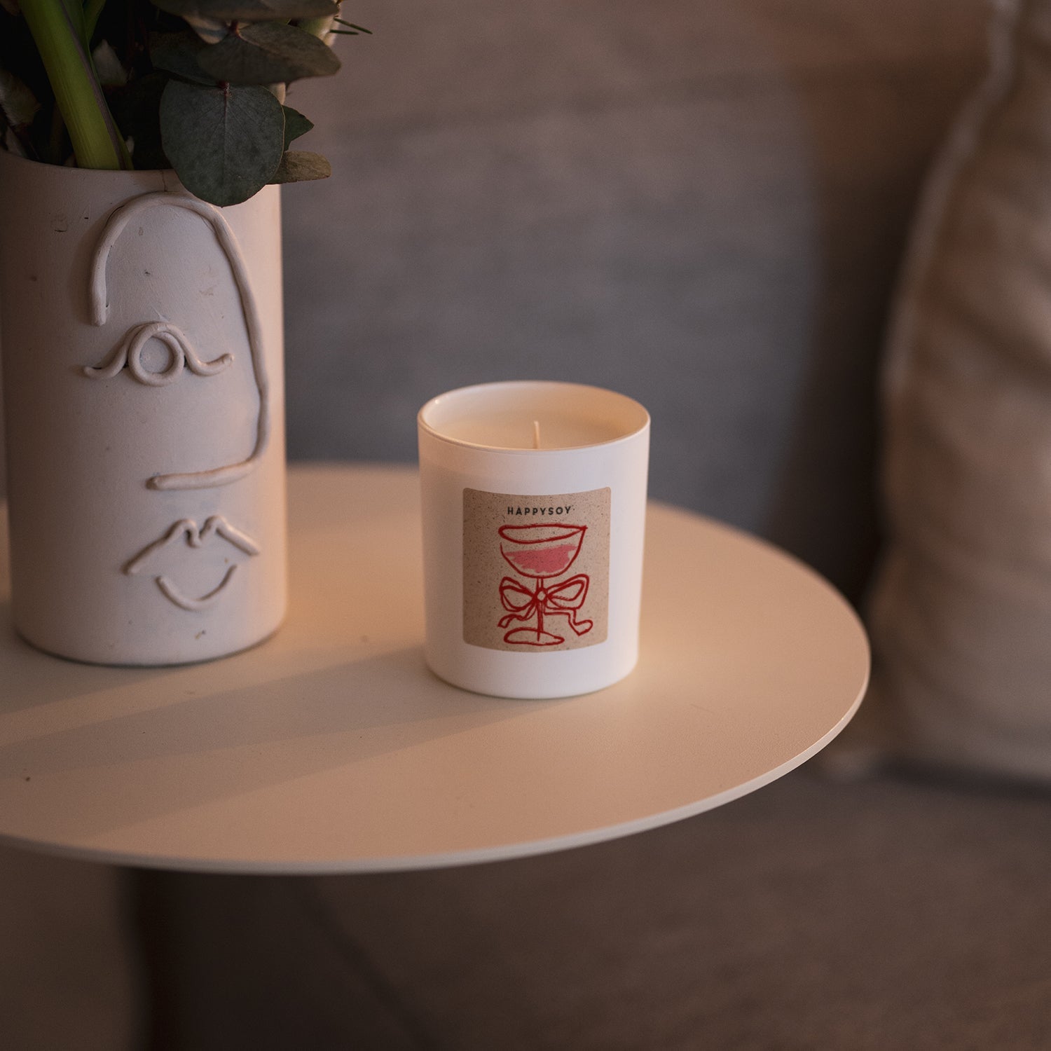 Duftkerze weiss - HAPPYSOY® by Steffi Bauer - Wein Liebe - Happysoy®