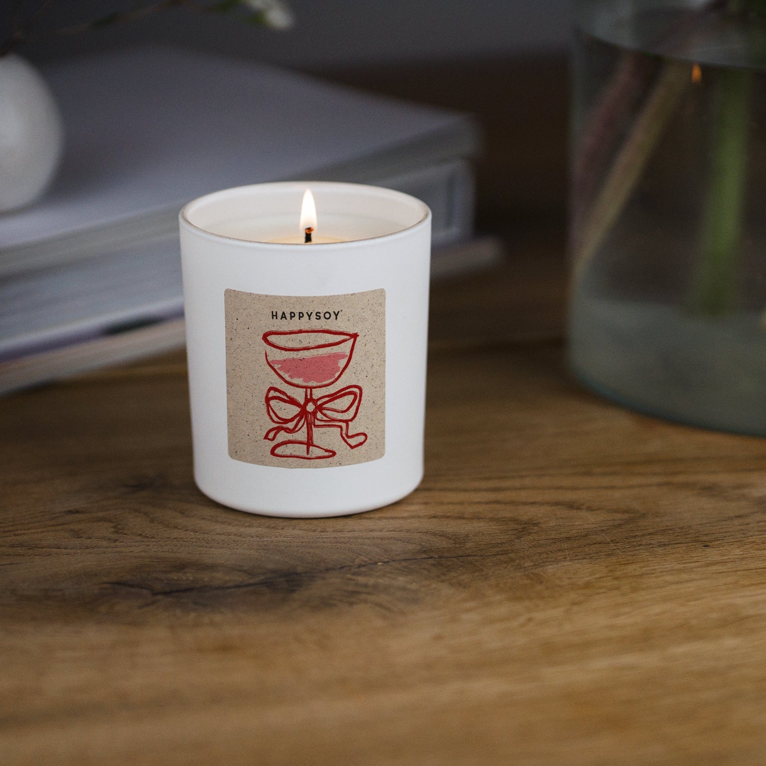 Duftkerze weiss - HAPPYSOY® by Steffi Bauer - Wein Liebe - Happysoy®