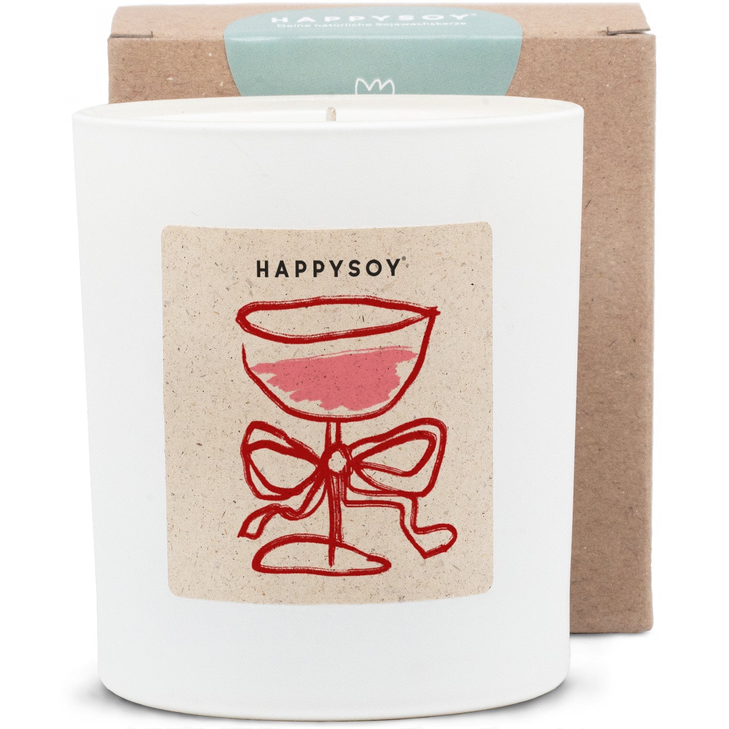 Duftkerze weiss - HAPPYSOY® by Steffi Bauer - Wein Liebe - Happysoy®
