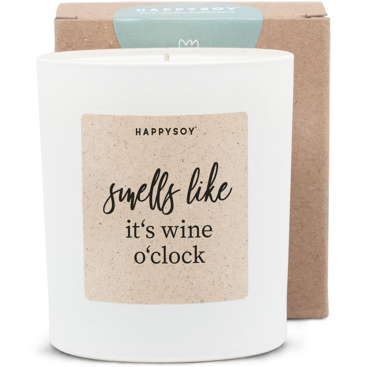 Duftkerze weiß - Smells like it's wine o'clock - Happysoy®