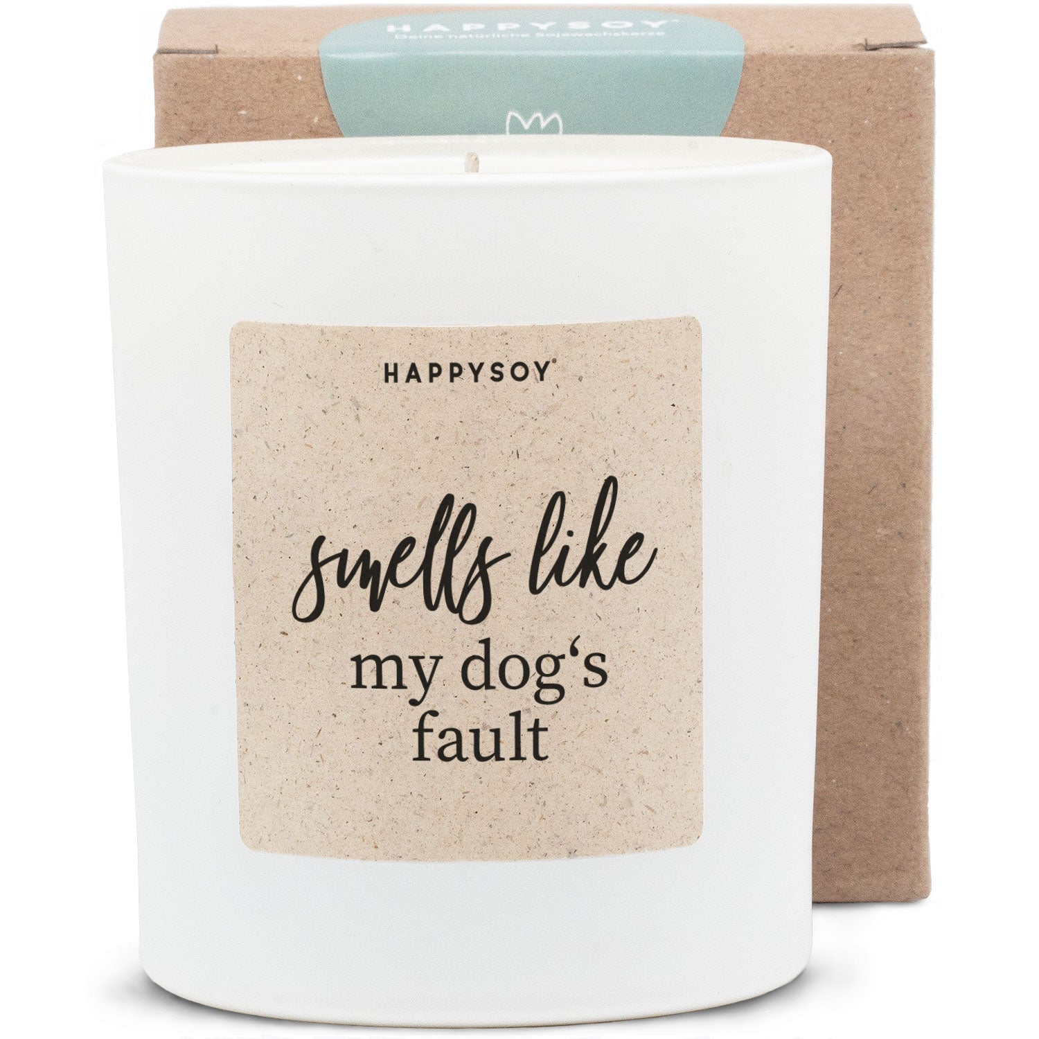 Duftkerze weiß - Smells like my dogs fault - Happysoy®