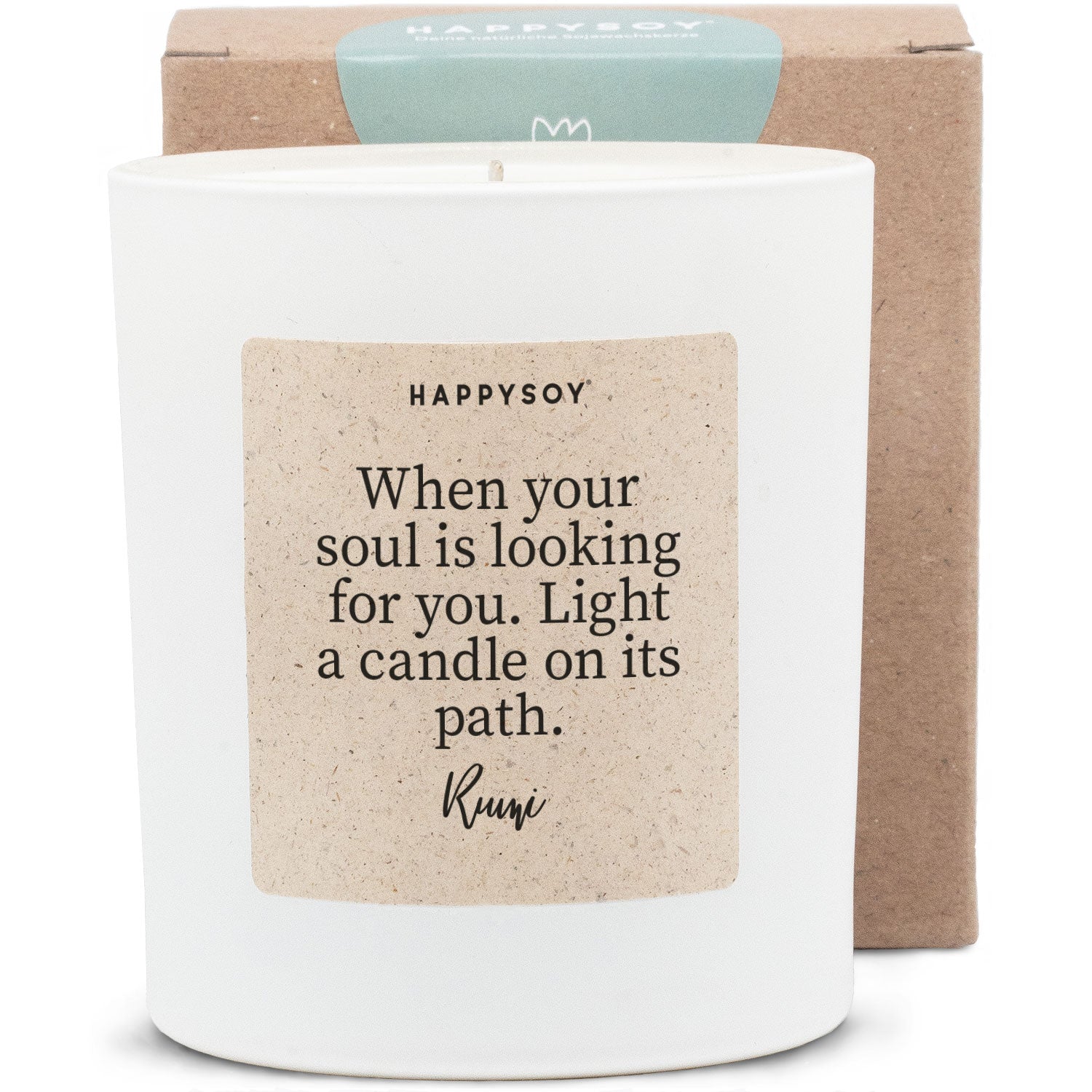 Duftkerze - When your soul is looking for you. Light a candle on its path. (Rumi) - Happysoy®