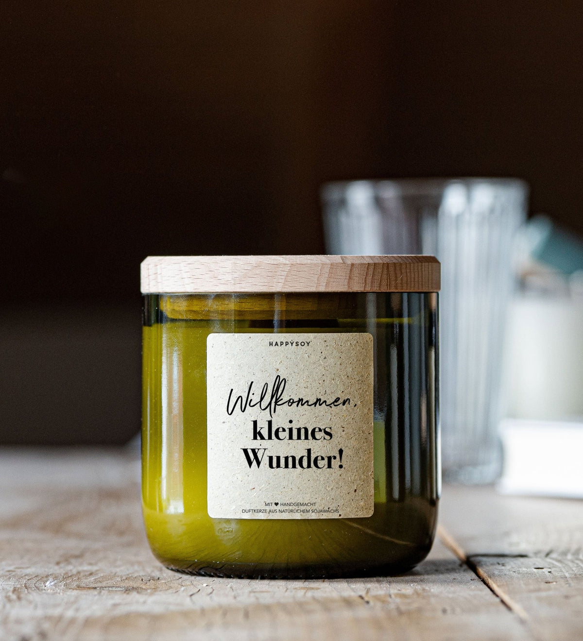 Duftkerze - Willkommen, kleines Wunder! - Happysoy®