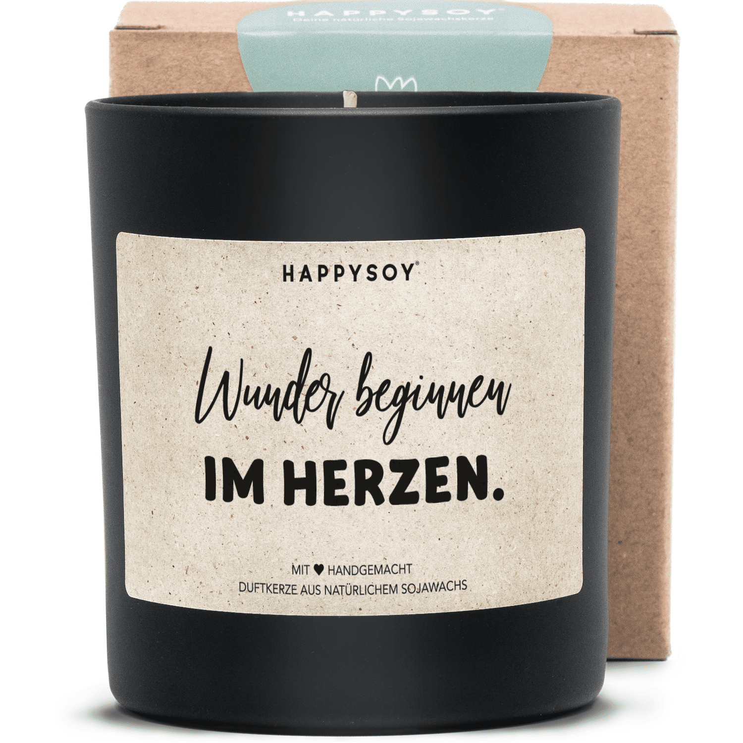 Duftkerze - Wunder beginnen im Herzen. - Happysoy®