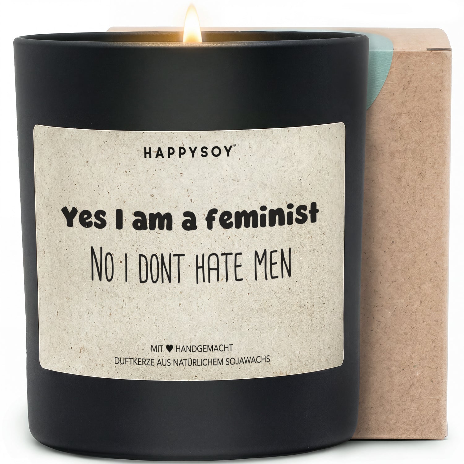 Duftkerze - Yes I am a feminist - No I dont hate men - Happysoy®