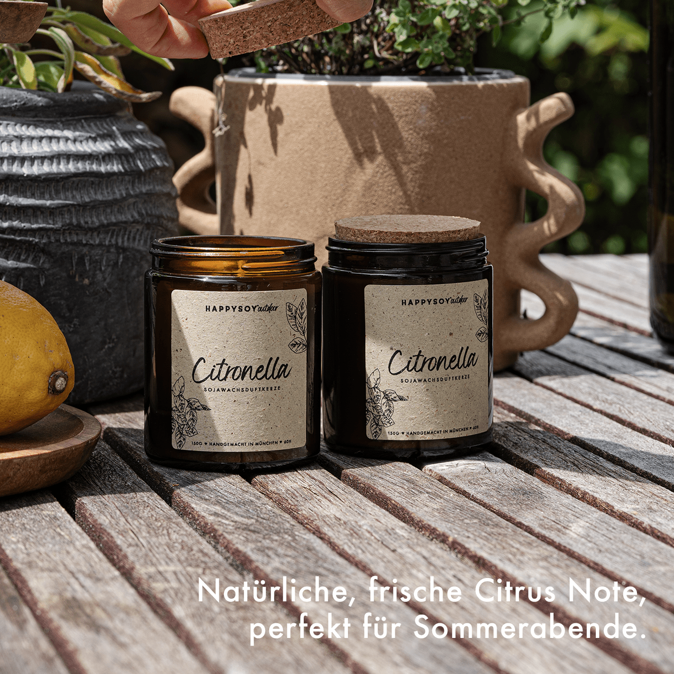 Duftkerzen - Citronella Kerzen (Bundle aus 2 Stück) - Happysoy®
