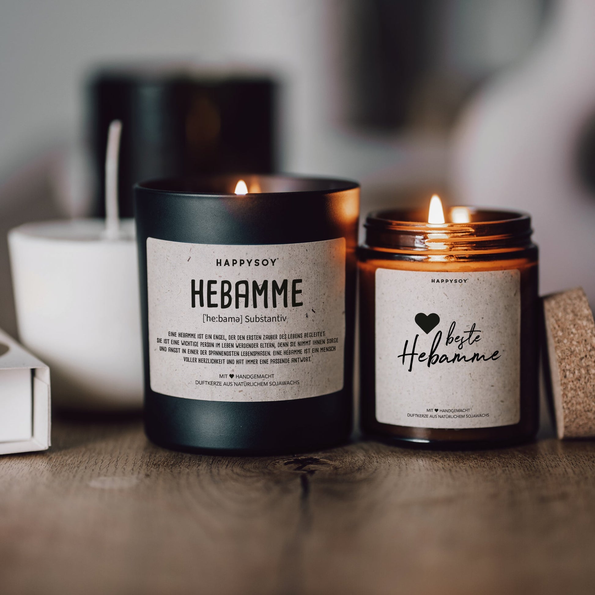 Duftkerzen - Geschenkset Hebamme - Bundle 02 inkl Refill - Happysoy®
