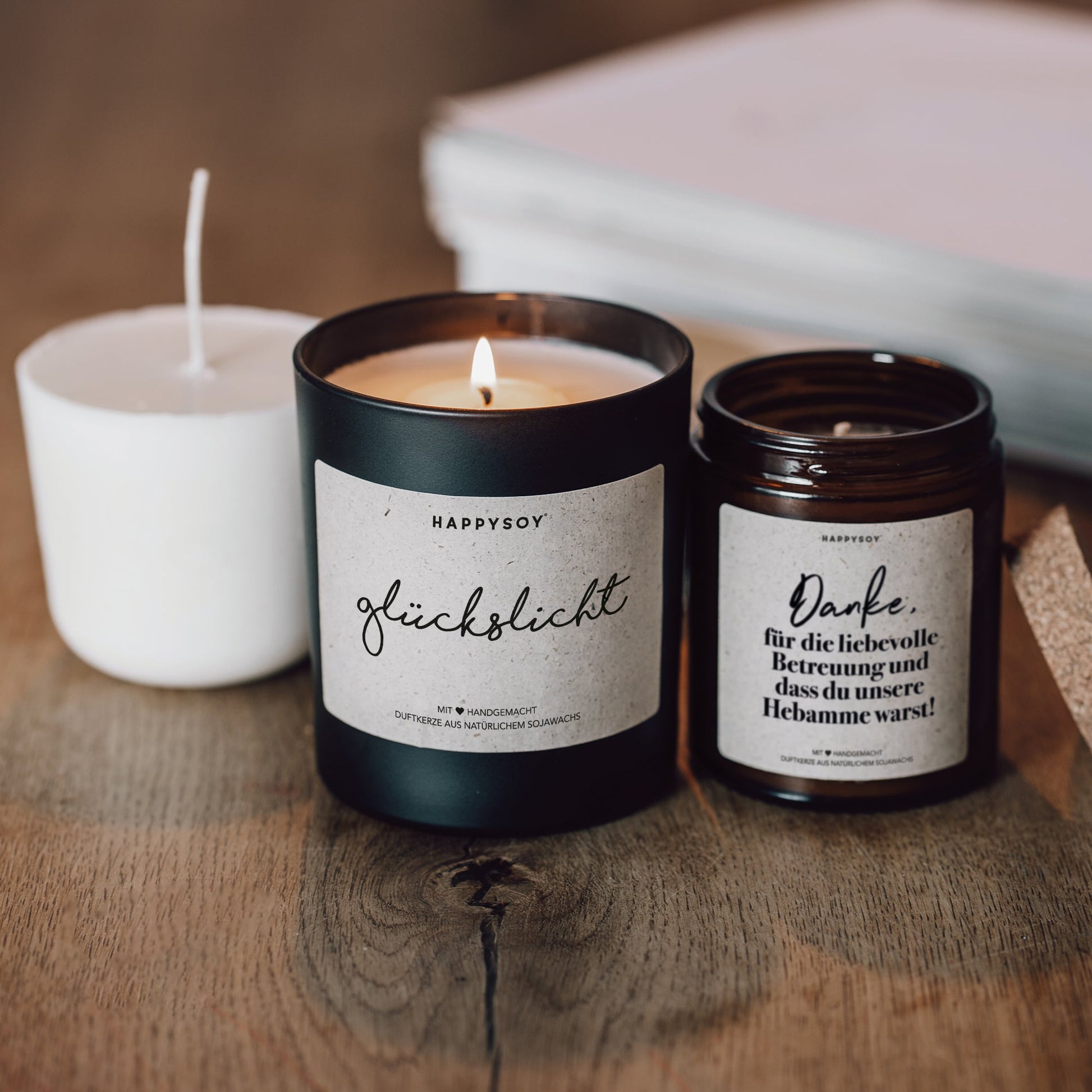 Duftkerzen - Geschenkset Hebamme - Bundle 03 inkl Refill - Happysoy®