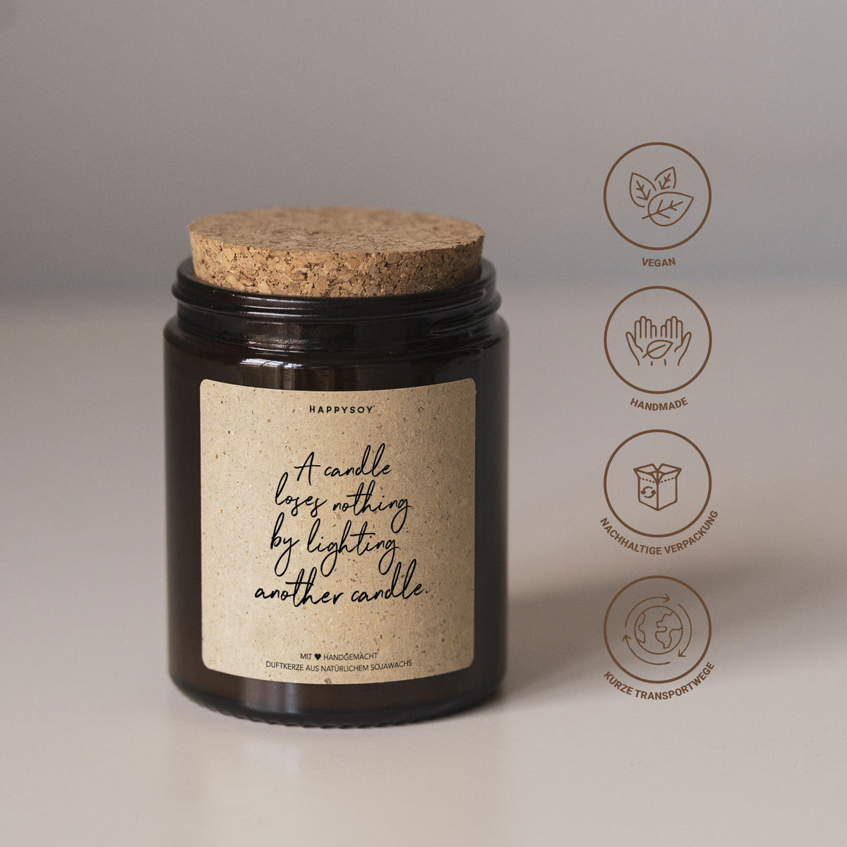 Duftkerze - A candle loses nothing by lighting another candle - Happysoy®
