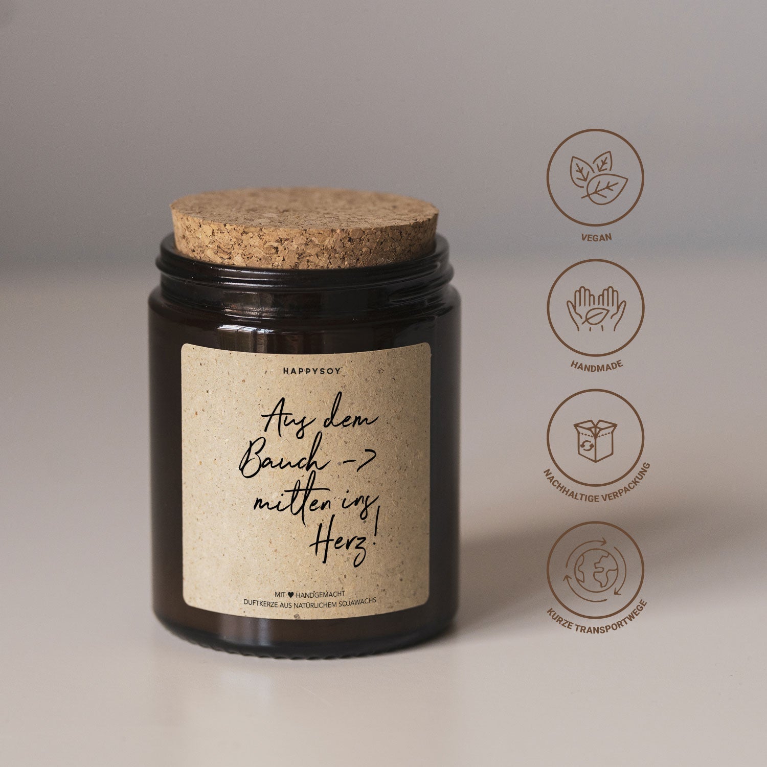 Duftkerze - Aus dem Bauch - > mitten ins Herz! - Happysoy®