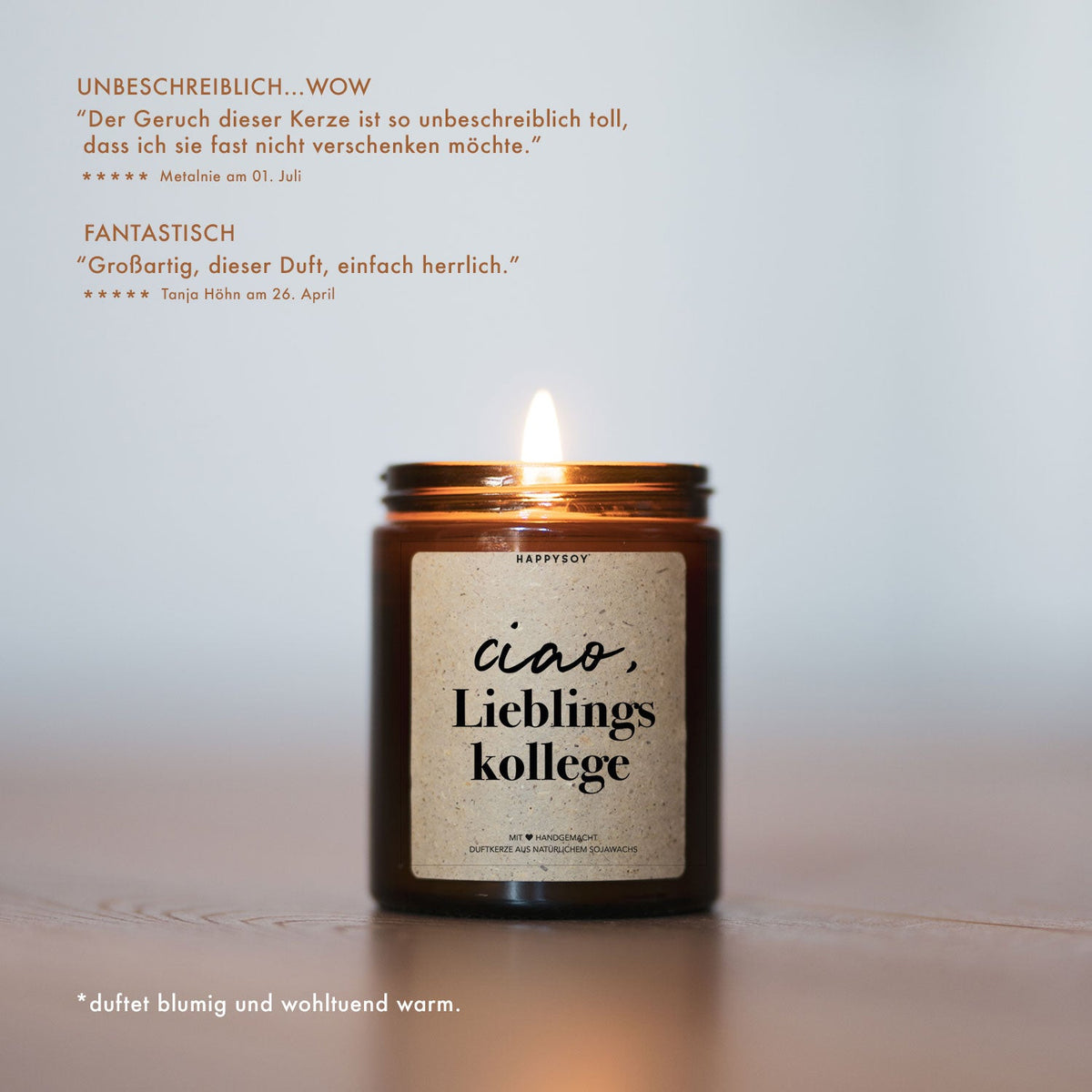 Duftkerze - Ciao, Lieblingskollege! - Happysoy®