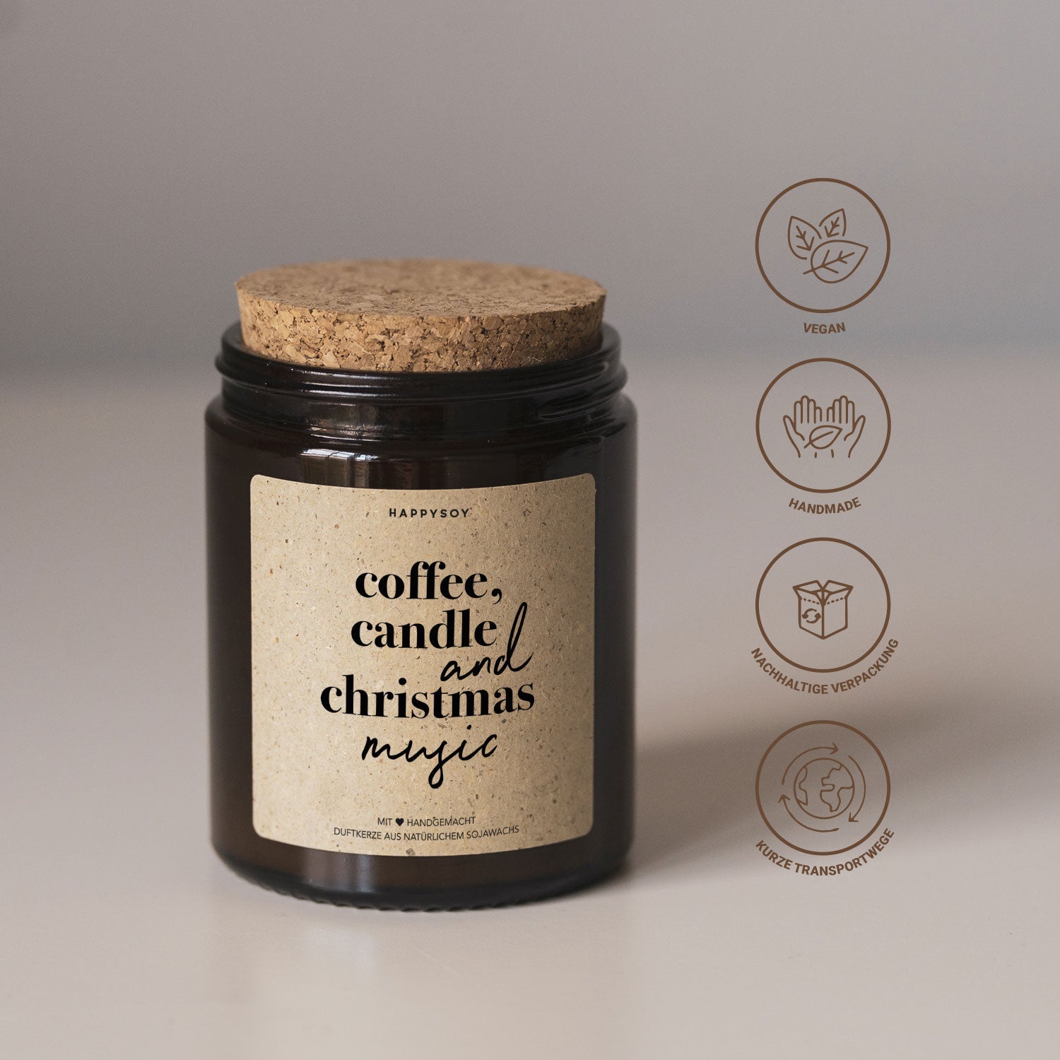 Duftkerze - Coffee, candle and christmas music - Happysoy®