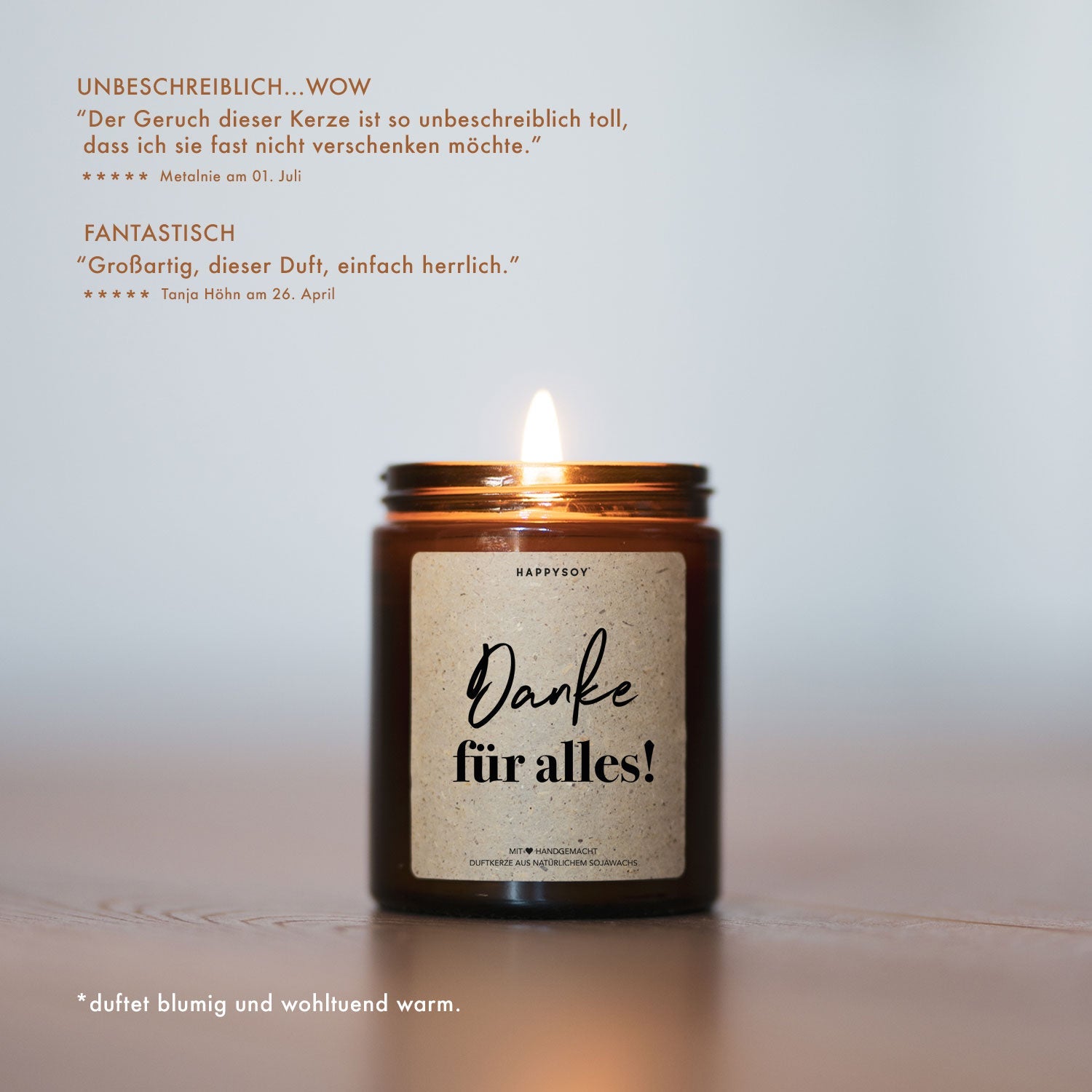 Duftkerze - Danke für alles! - Happysoy®