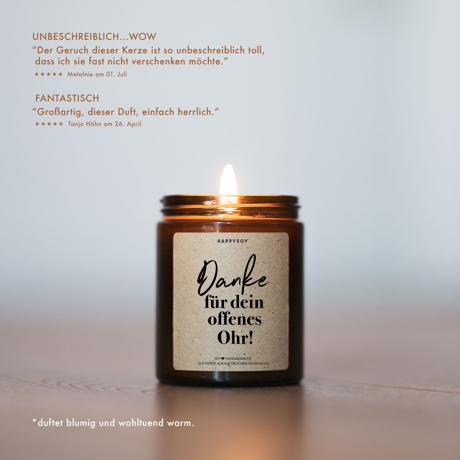 Duftkerze - Danke für dein offenes Ohr! - Happysoy®