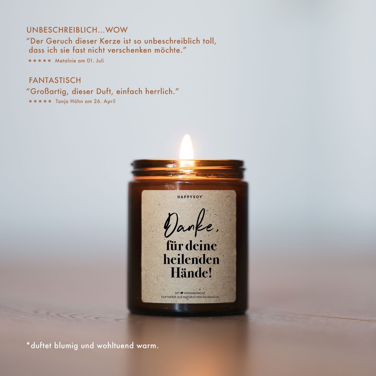 Duftkerze - Danke für deine heilenden Hände! - Happysoy®