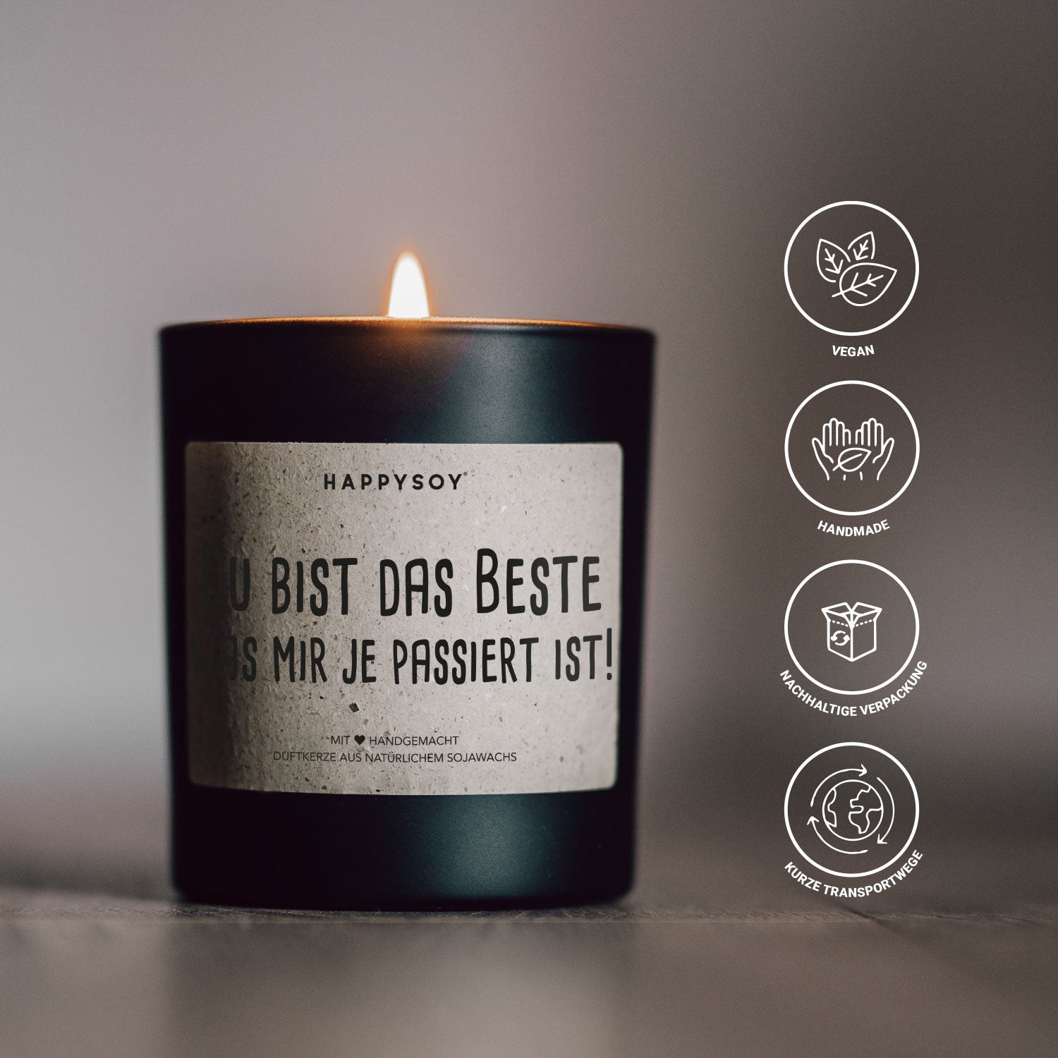 Duftkerze - Du bist das Beste was mir je passiert ist - Happysoy®